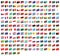 All national world waving flags with names - high quality vector flag isolated on white background