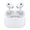 All New AirPods Pro 2nd Generation in MagSafe Charging Case, white wireless headphones, on white background