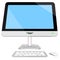 All in one computer with monitor keyboard mouse vector isolated