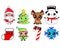 All in OneChristmas Colored kawaai Cute Pretty Santa tree deer snow man  Vector Images 2019 Christmas