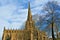 All Saint`s Church, Rotherham Minster, behind view March, 2020.