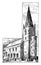 All Saints` Church, Brixworth, vintage engraving