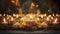 all saints\\\' day background, sober, candles, soft tones, background for all Saints Day or All Souls\\\' Day.