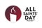 All Saints Day. November 1. Holiday concept. Template for background, banner, card, poster with text inscription. Vector