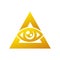 All-seeing eye. Golden Pyramid and All-seeing eye, Freemasonry Masonic Symbol