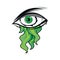 The All Seeing Eye - Green Firey Flame Illuminati Freemasonry Vector