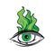 The All Seeing Eye - Green Firey Flame Illuminati Freemasonry Vector