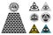 All Seeing Eye icons set pyramid. Illuminati symbol.