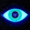 All-seeing eye, love, enlightenment, key to the heart, cosmos, universe, stars, god, medetation, picture, canvas oil