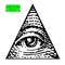 All Seeing eye of the new world order. Vector illustration.