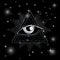 All seeing eye of Providence or Illuminati pyramid masonic symbol silver