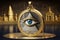 The all-seeing eye, or radiant delta, is a Masonic symbol. Neural network AI generated
