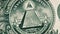 The All-Seeing Eye Sign Rotates on a One Dollar Bill Close-Up