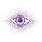 All seeing eye symbol. Vision of Providence. Alchemy, religion, spirituality, occultism, tattoo art. Isolated illustration.