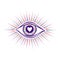 All seeing eye symbol. Vision of Providence. Alchemy, religion, spirituality, occultism, tattoo art. Isolated illustration.