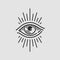 All seeing eye tattoo line icon