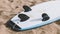 All sizes surfboards close-up. Surf camp and boards of different sizes for surfing