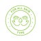 For All Skin Body Types Line Green Stamp. Cosmetic Beauty Product Outline Sticker. Natural Cosmetic For All Skin Face