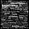 All sports word cloud hobbies background illustration