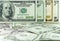 All stack type of american dollars on many dollars background