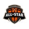 All star basketball, sports logo emblem.