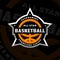 All star basketball, sports logo, emblem on a dark background. Vector illustration.