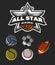 All star game logo, emblem.