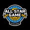 All star game logo, emblem on a dark background. Vector illustration.