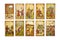 all tarot minor arcana pentacles suit cards background of Lubok esoteric deck