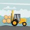 All-terrain forklift design loading tree trunks