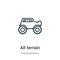 All terrain outline vector icon. Thin line black all terrain icon, flat vector simple element illustration from editable transport