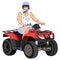 All terrain vehicle rider, vector flat illustration