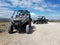 All-terrain vehicles in the Spanish badlands Bardenas Reales
