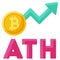 All time high icon, Bitcoin related vector illustration