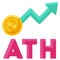 All time high icon, Crypto related vector illustration