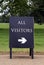 All Visitors sign in Blenheim Palace car park, England