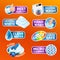 All washing clothes stickers set - micro cleaning, clear water, best quality, crystal white, alpine freshness, color