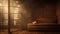 an all wood steam room, in the style of sparse backgrounds, multilayered, smokey background, naturalistic light and