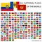 All world official flags rectangle set. Complete collection of national flags