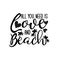 All you need is love and beach- positive text, with palm tree, and hearts silhouette.