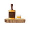 All you need is whiskey vector concept illustration. vector funky whiskey or bourbon bottle with glass and funny slogan