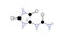 allantoin molecule, structural chemical formula, ball-and-stick model, isolated image diureide of glyoxylic acid