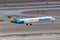 Allegiant Air McDonnell Douglas MD-83 about to touch down on runway 19R at McCarran International Airport in Las Vegas