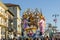 The allegorical float entitled `Abbracciami e' Carnevale` during the parade in Viareggio, Italy