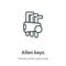 Allen keys outline vector icon. Thin line black allen keys icon, flat vector simple element illustration from editable