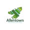 Allentown Pennsylvania City Map Geometric Creative Design