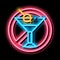 Allergen Free Sign Alcohol neon glow icon illustration