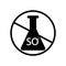 Allergens, free, sulfite icon. Strikethrough Flask with CO2 Sign eps ten