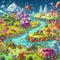 Allergic Atlas - A Vibrant and Colorful Cartoon Wallpaper Highlighting Common Allergies in Different Regions of the
