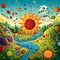 Allergic Atlas - A Vibrant and Colorful Cartoon Wallpaper Highlighting Common Allergies in Different Regions of the